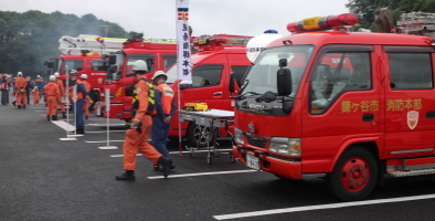 展示された各種消防車